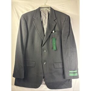 Oscar De La Renta Cashmere Wool Blend Black Blazer Jacket 41R NWT